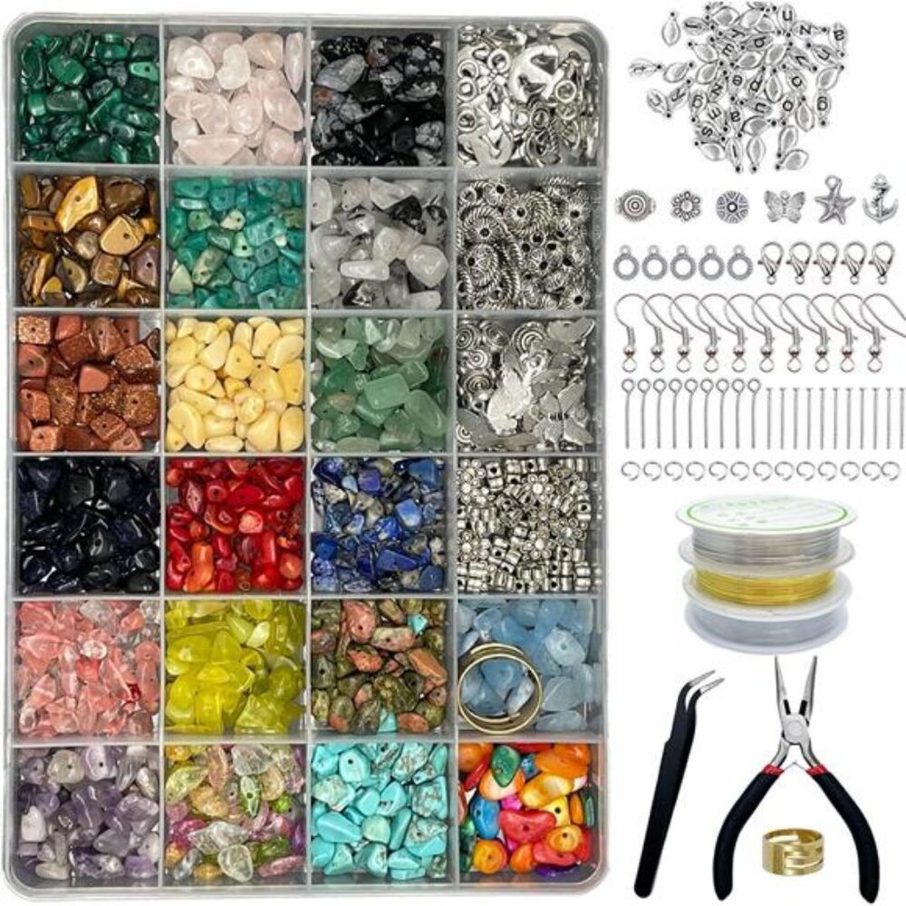 Xmada Jewelry Making‎ Supplies Kit - 1587 PCS Beads, Crystal Beads, Jewelry